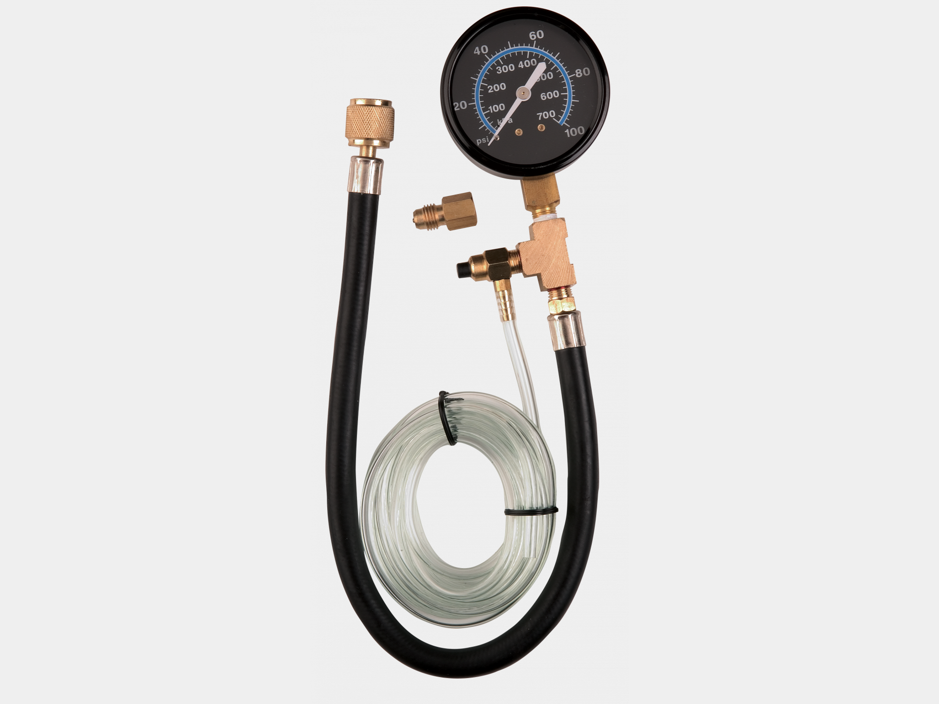 Auto Car Fuel Pressure Tester Gauge Analogue Gasoline MPa Hose Adapter Kit Set 
